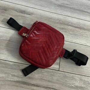 Red faux leather Fanny or chest pack bag